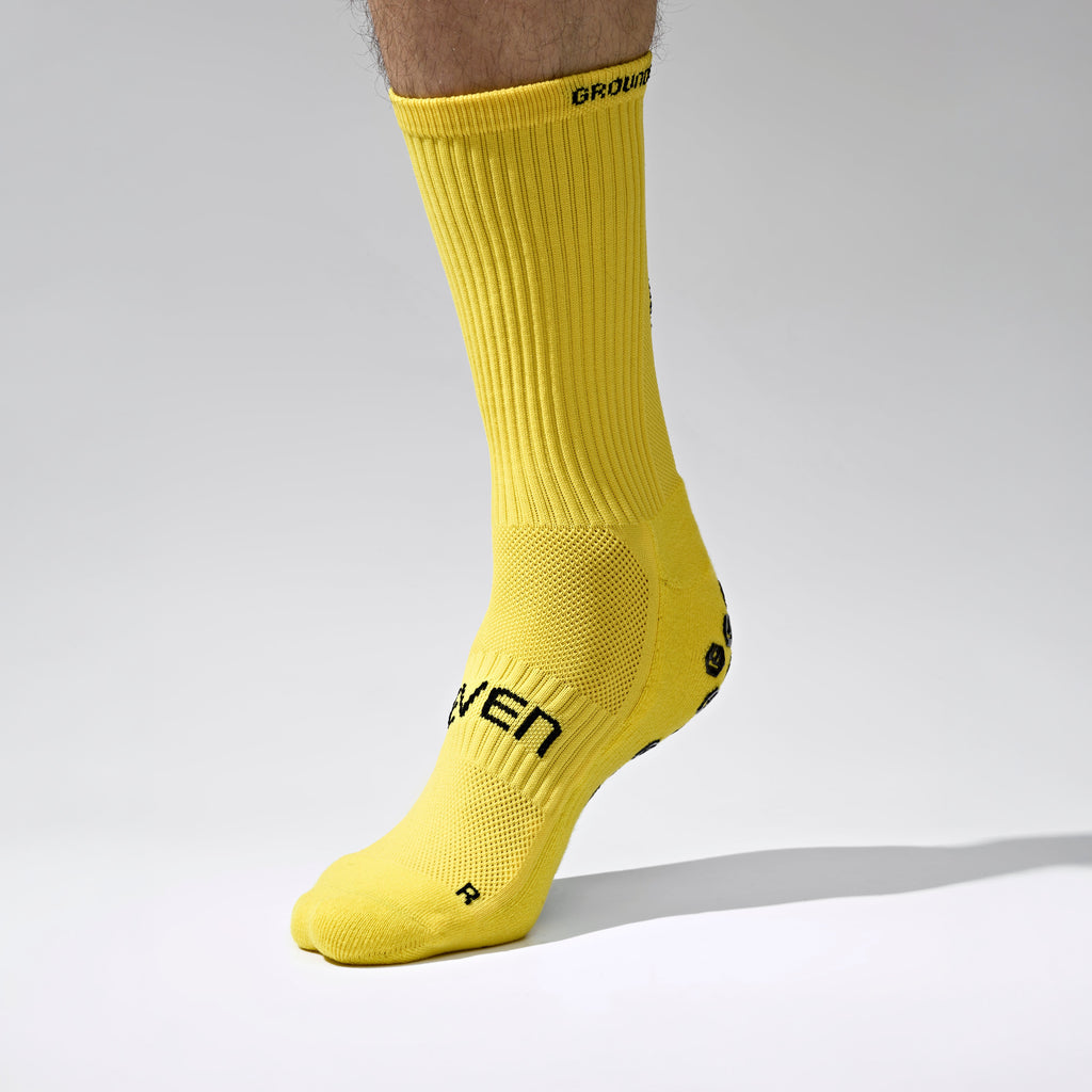 Seven Grip Socks - Yellow anti-slip grip performance socks Egypt, photo 2