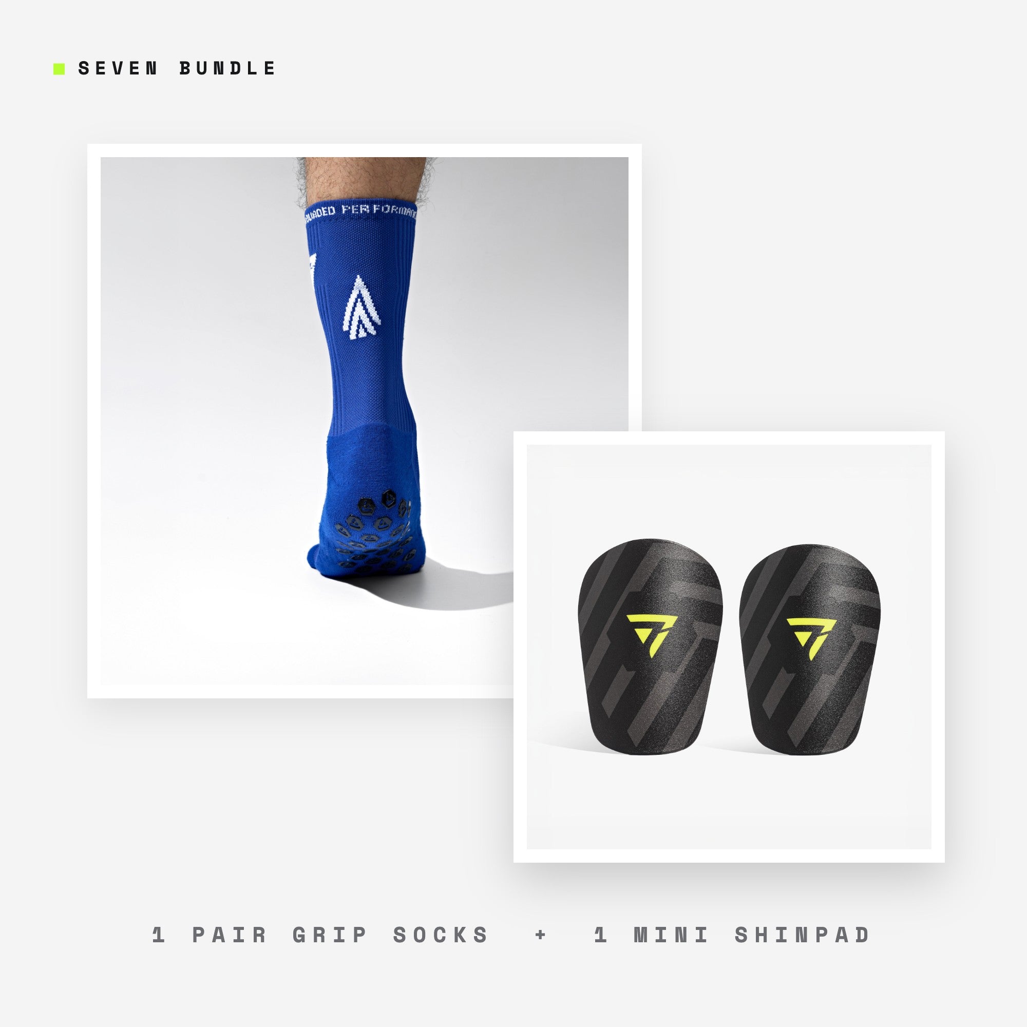 Seven Color Layer bundle: blue grip performance socks + Mini Shinpad