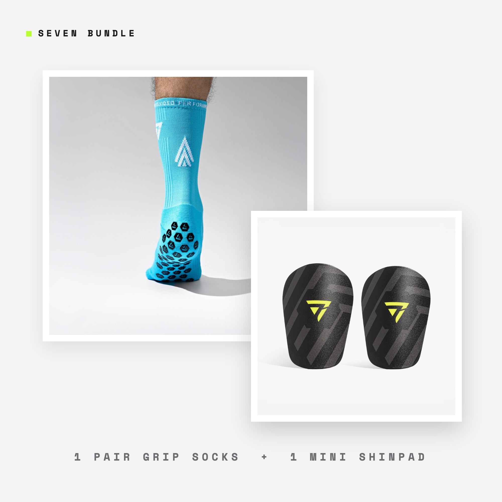 Seven Color Layer bundle: teal grip performance socks + Mini Shinpad