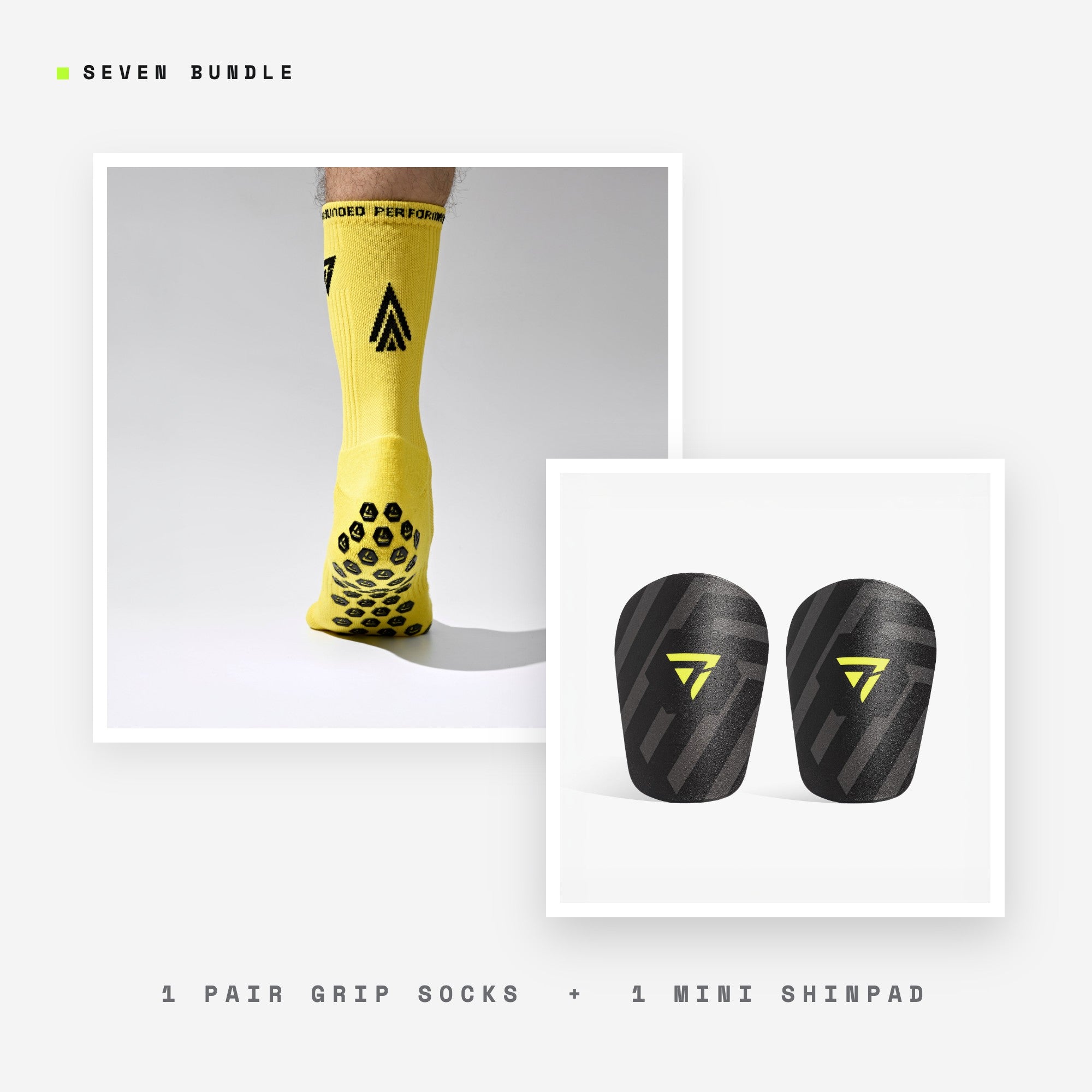Seven Color Layer bundle: yellow grip performance socks + Mini Shinpad